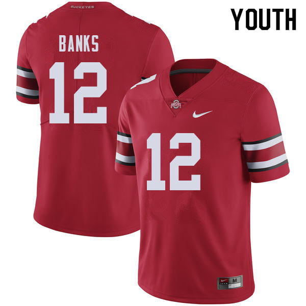 Youth #12 Sevyn Banks Ohio State Buckeyes College Football Jerseys Sale-Red